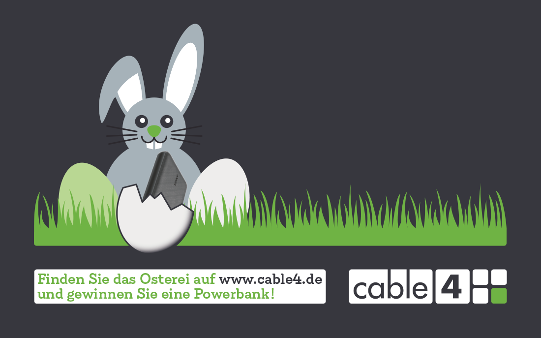 Cable 4 News: Finden Sie das Osterei auf www.cable4.de und gewinnen Sie eine Powerbank!